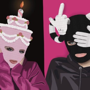 Hailea Stevenson mirror opposites, 2025 Digital Drawing of Artist names Be Nice To Freaks By Hailea Stevenson
