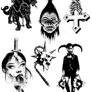 Hailea Stevenson Flash flash drawing, tattoo style, realism